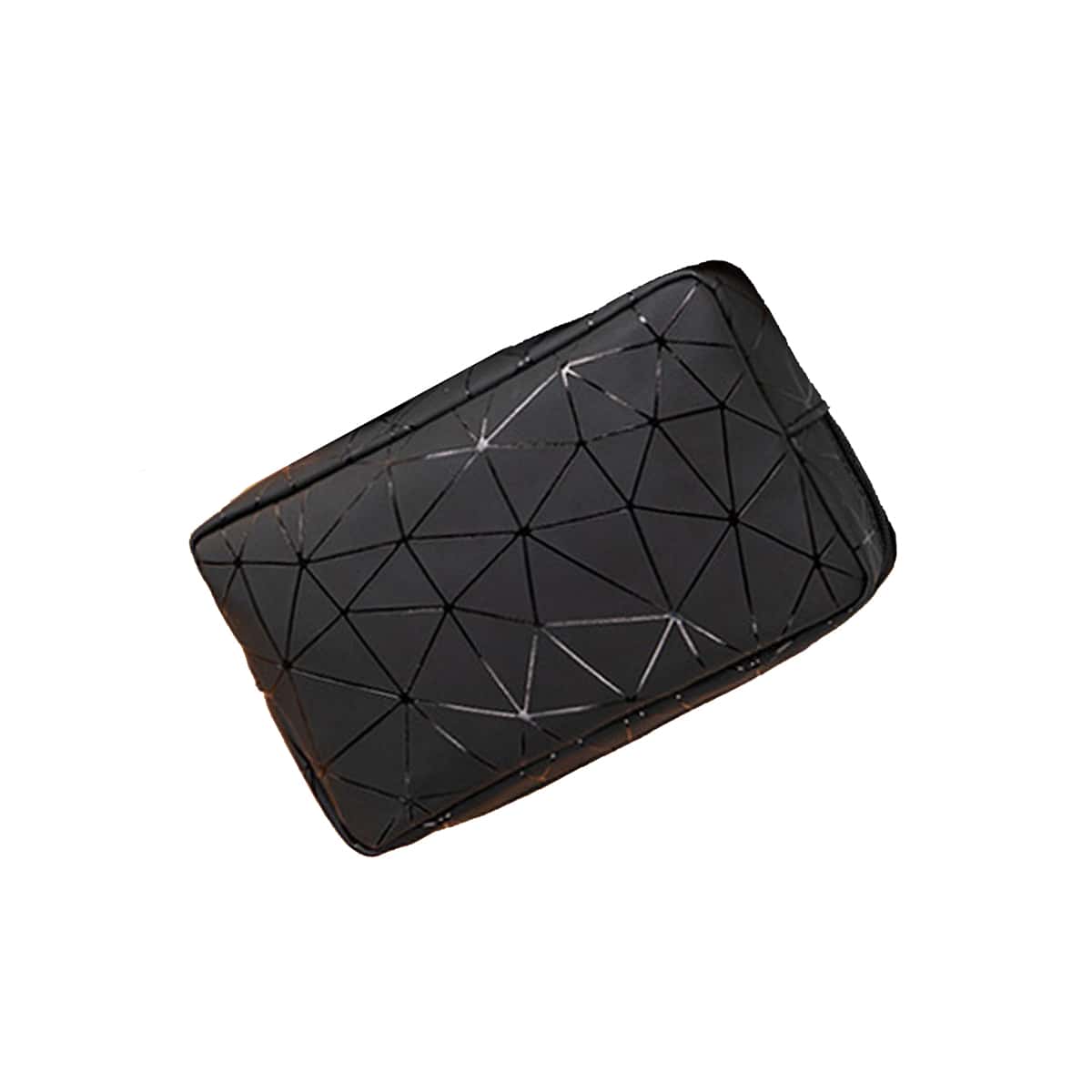

Geometric Pattern Makeup Bag, Black