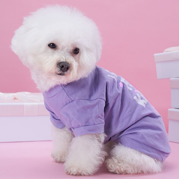 

Letter Graphic Pet Tee, Purple