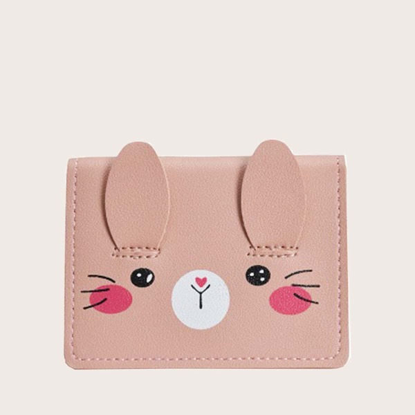 

Cartoon Design Fold Over Small Wallet, Pink