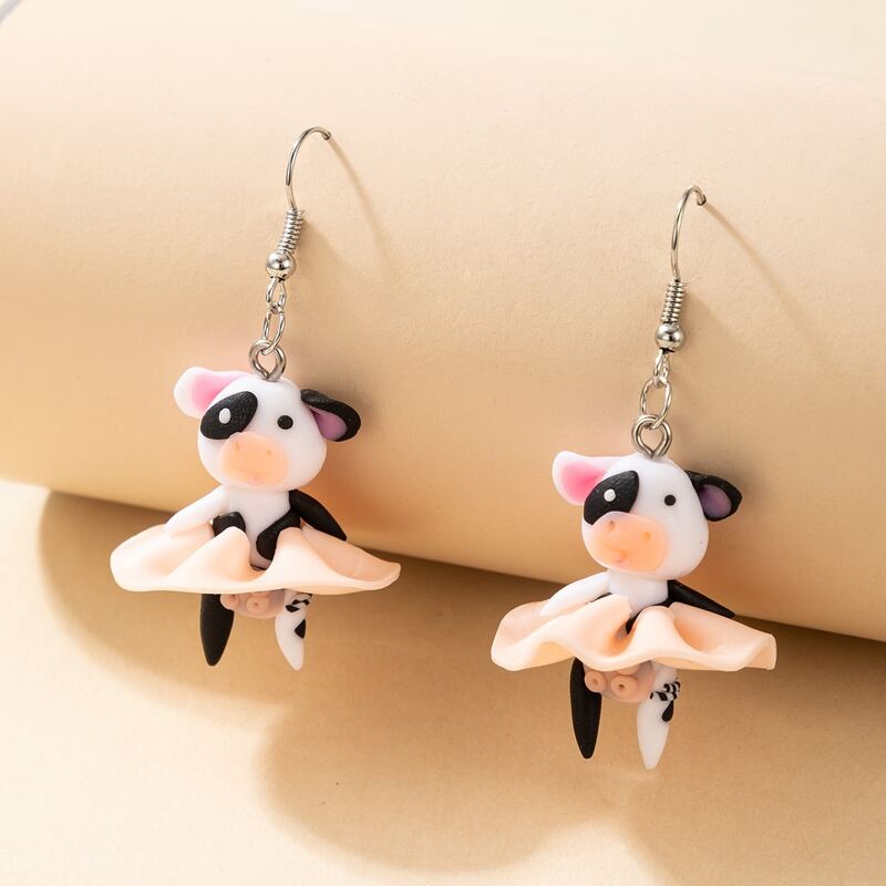 

Milk Cow Drop Earrings, Multicolor