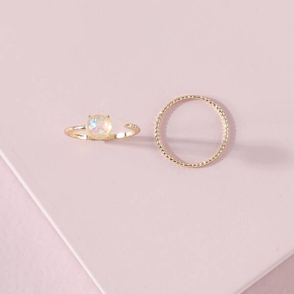 

2pcs Twist Gold Ring