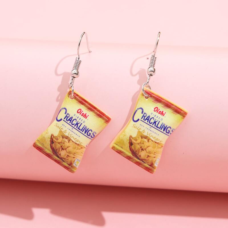 

Potato Chips Drop Earrings, Mustard yellow