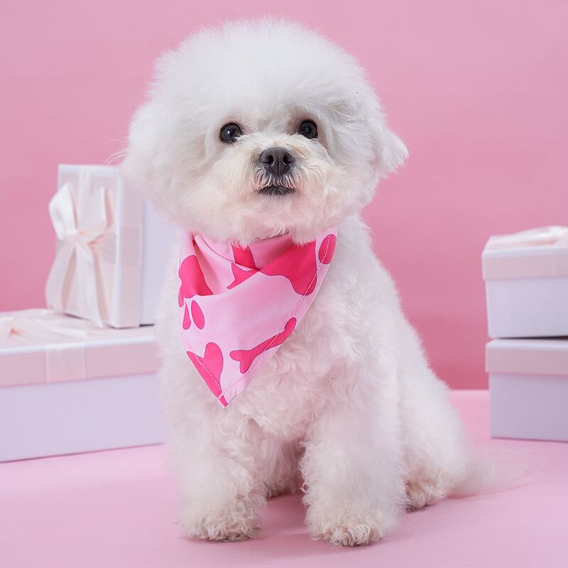 

Paw Print Pattern Pet Bandana, Pink