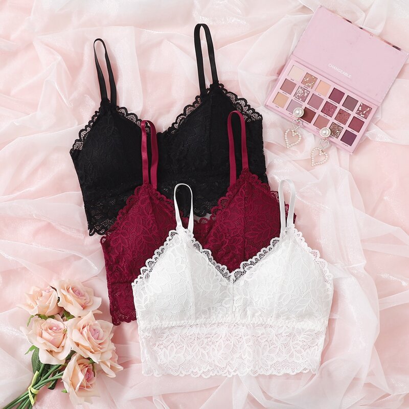 

3pack Floral Lace Bra Set, Multicolor