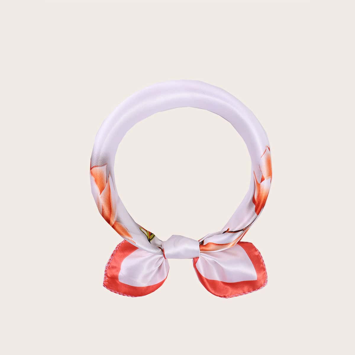 

Floral Pattern Bandana, White