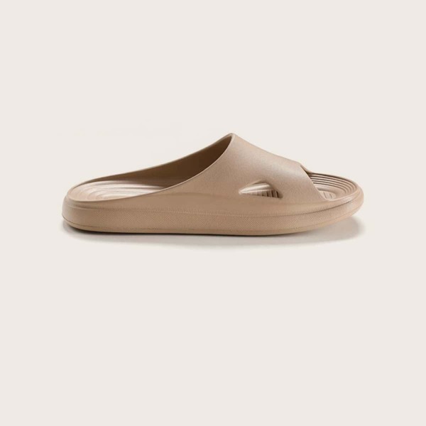 

Men Open Toe Cut-out Slippers, Khaki