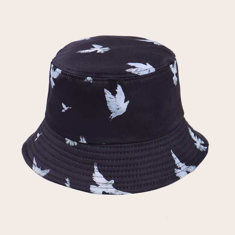 

Guys Dove Pattern Bucket Hat, Black