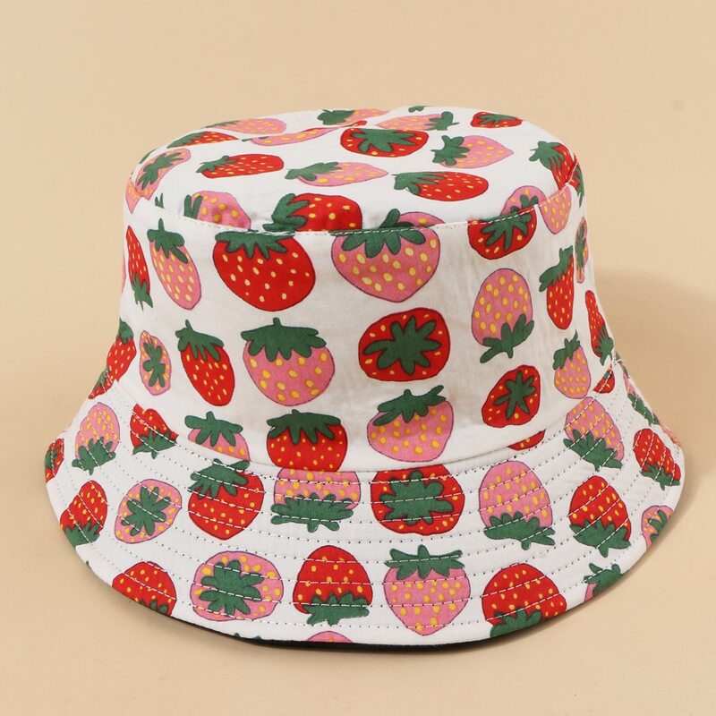 

Strawberry Reversible Bucket Hat, Multicolor