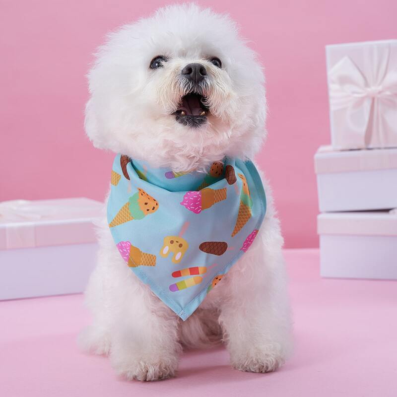 Ice Cream Pattern Pet Bandana, Blue