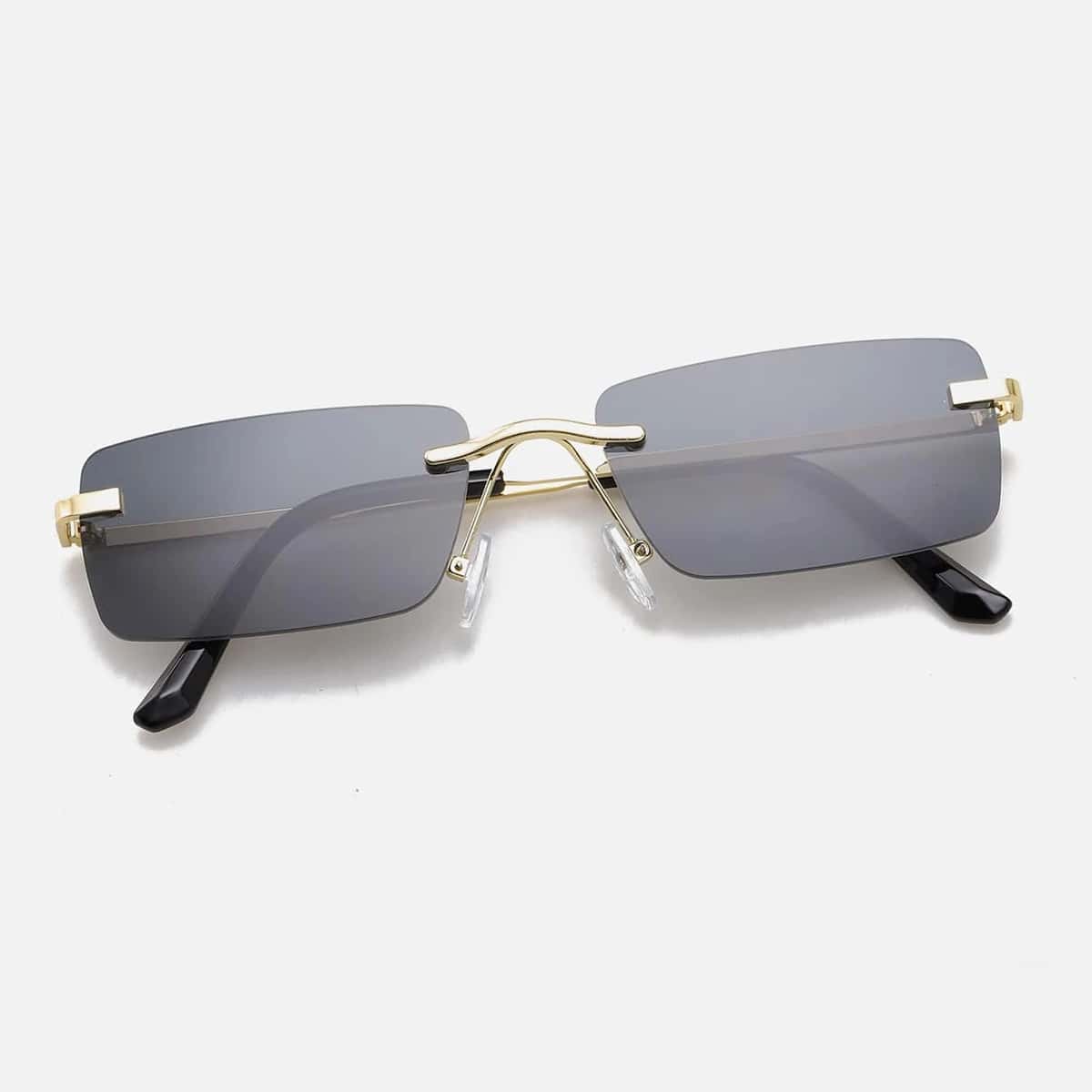 

Guys Rimless Tinted Lens Sunglasses, Black
