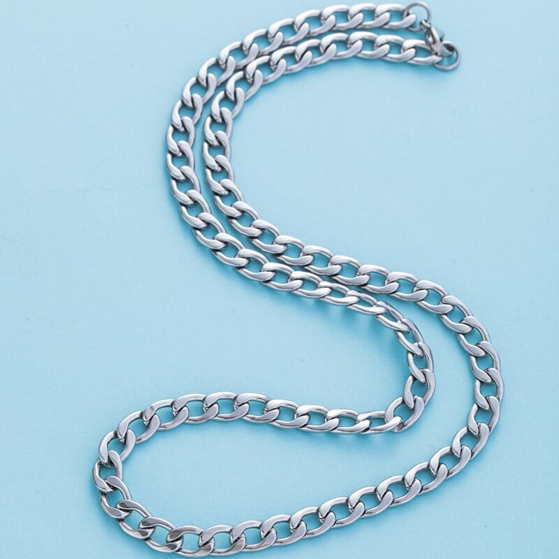 

Guys Simple Chain Necklace, Silver