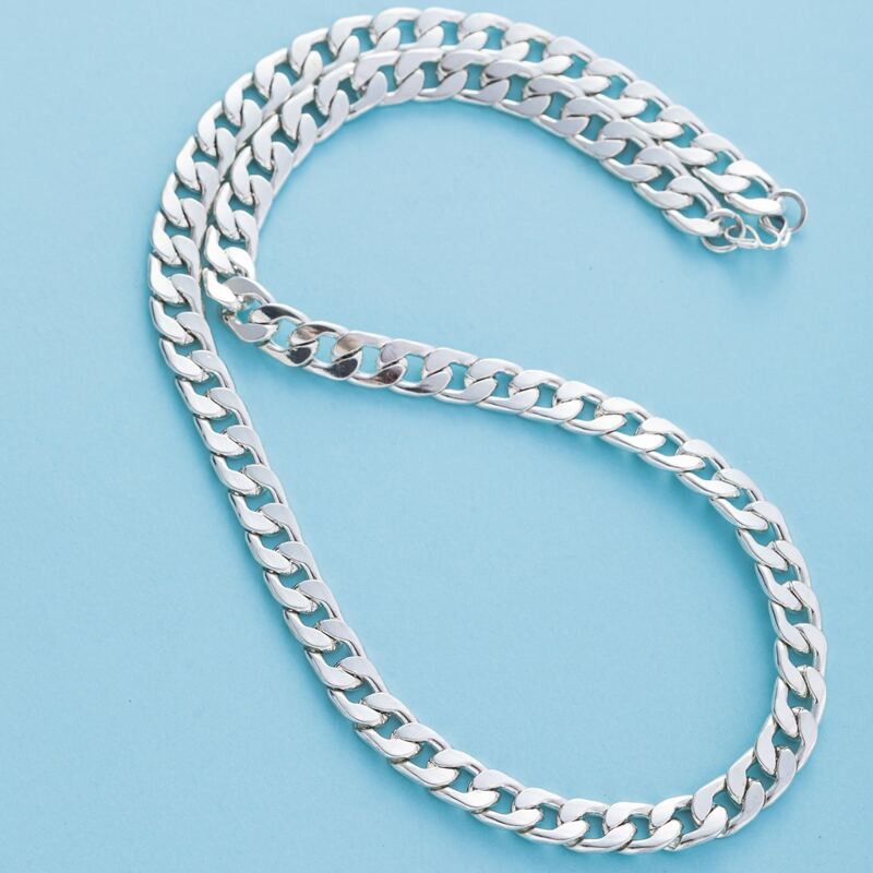 

Guys Simple Chain Necklace, Silver
