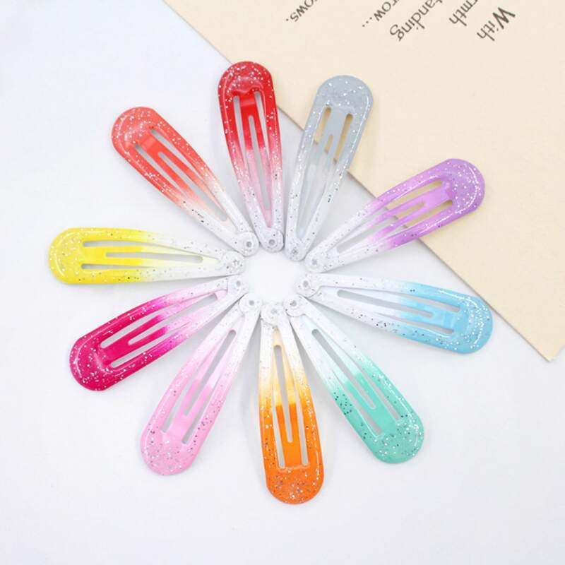 

10pcs Ombre Glitter Hair Clip, Multicolor