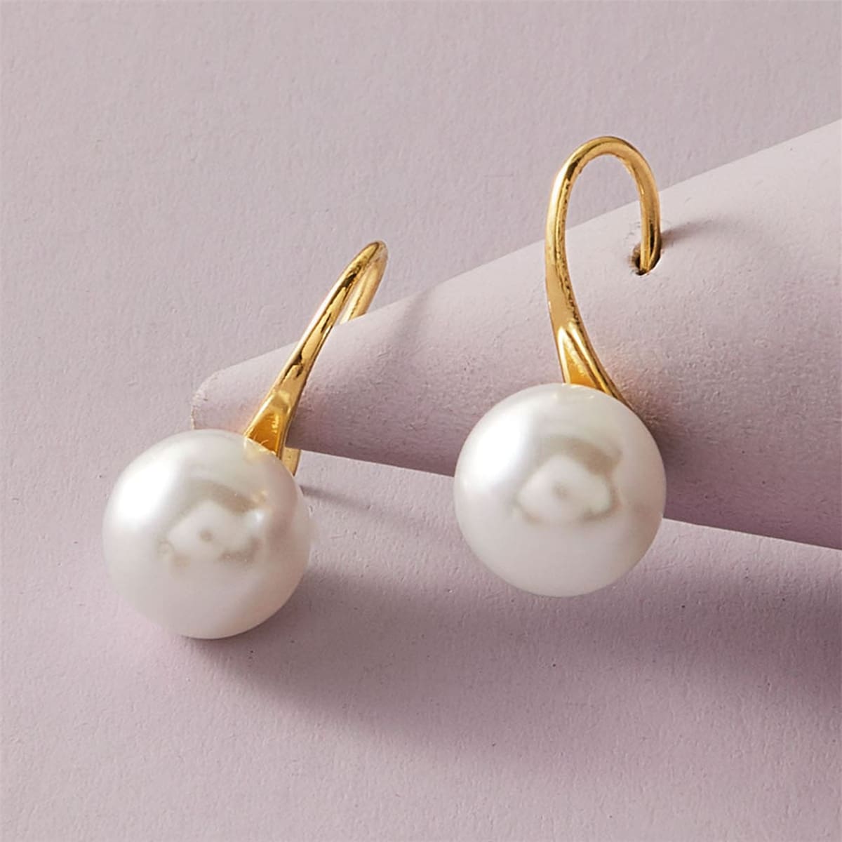 

Faux Pearl Drop Earrings, White