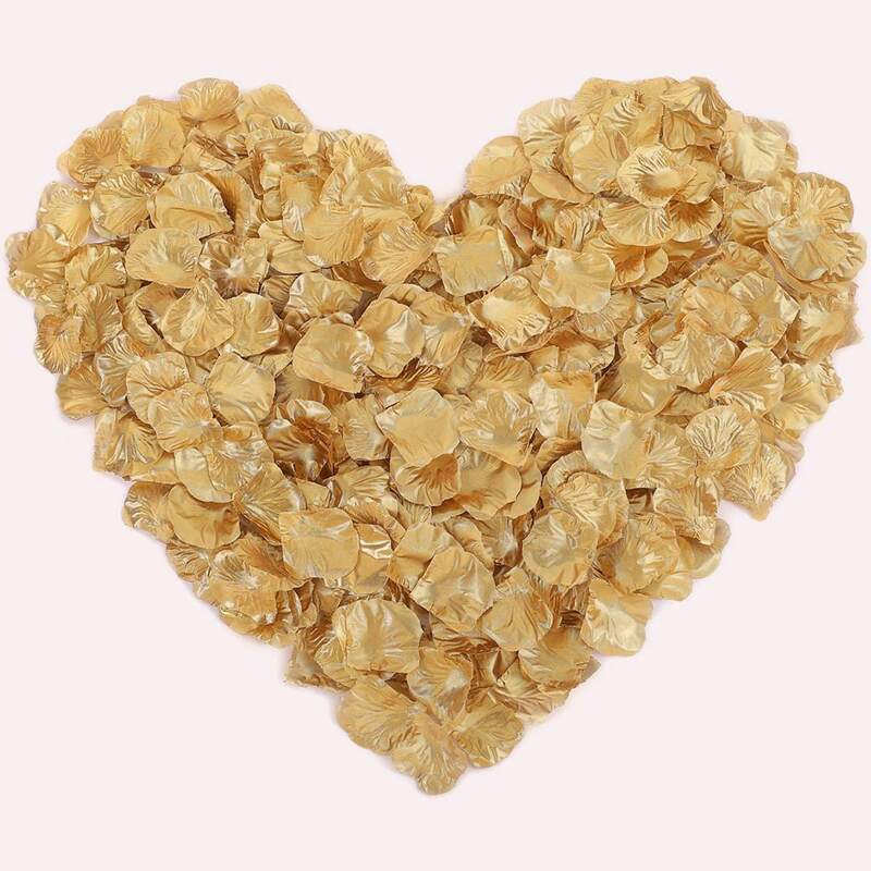 

600pcs Artificial Petal Decoration, Gold