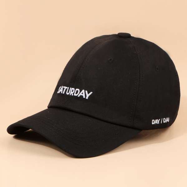 

Men Letter Embroidered Baseball Cap, Black
