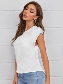 SHEIN Clasi 鏤空後扭結上衣 - 白色 - 查看 5