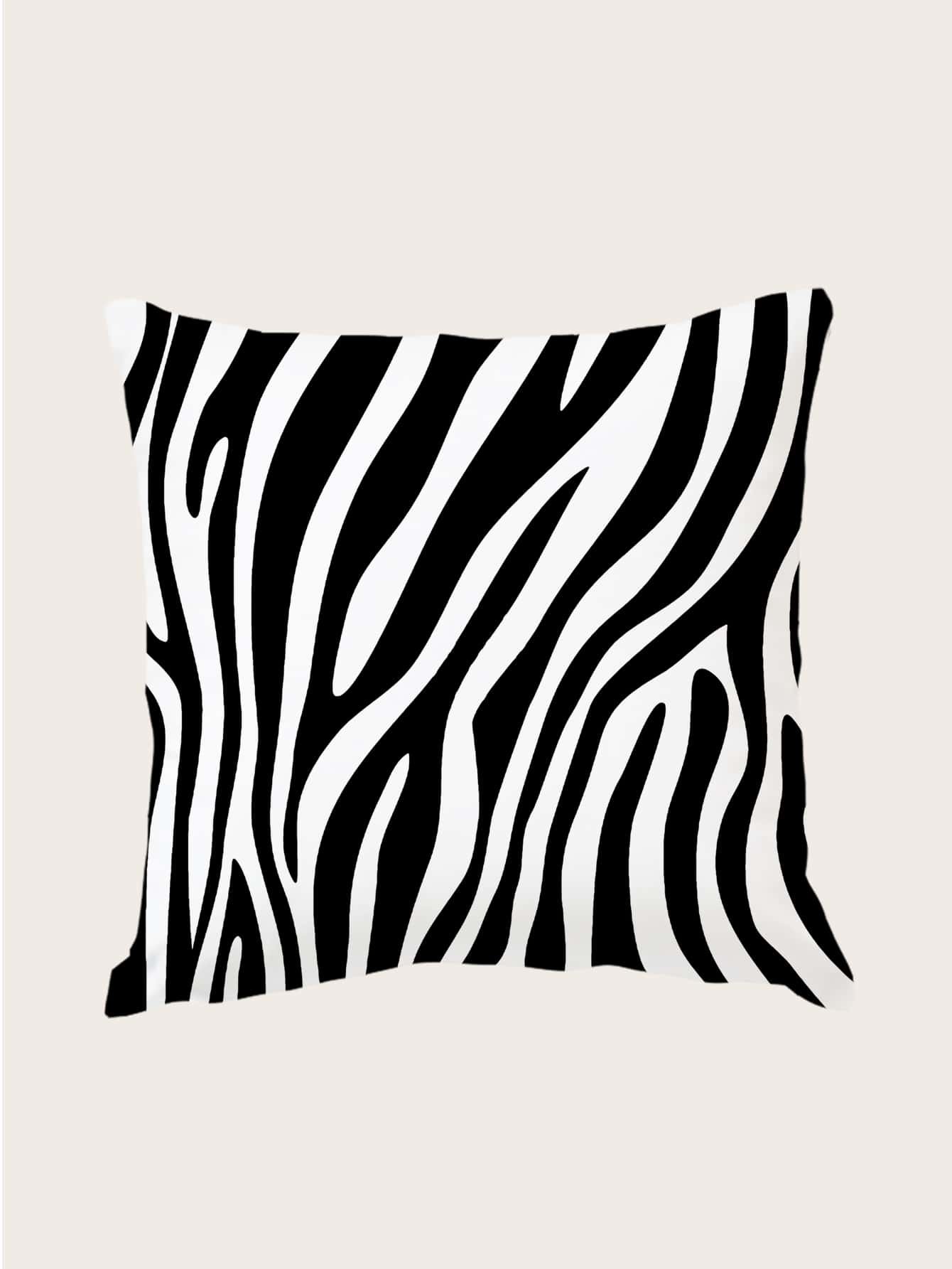 Zebra Stripe Cushion Cover Without Filler, Modern Throw Pillow Case, Pillow Insert Not Include, For Sofa, Living Room