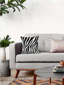 Zebra Stripe Cushion Cover Without Filler, Modern Throw Pillow Case, Pillow Insert Not Include, For Sofa, Living Room