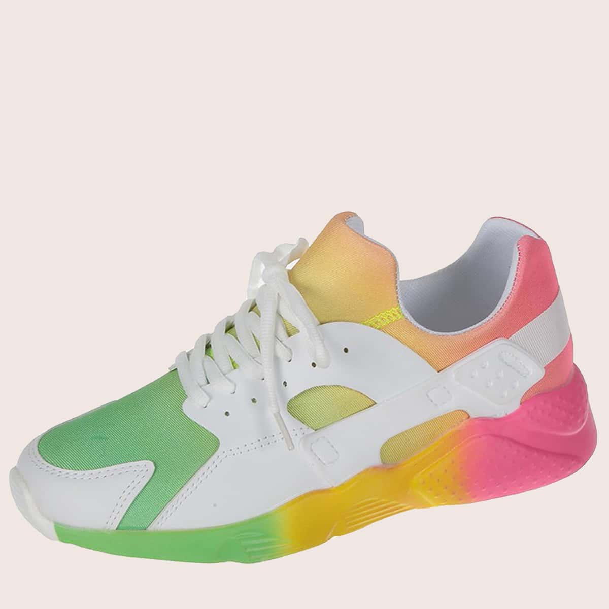 

Colorblock Lace-up Front Sneakers, Multicolor