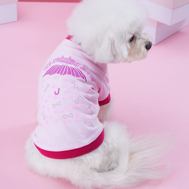 

Umbrella Pattern Pet Tee, Pink