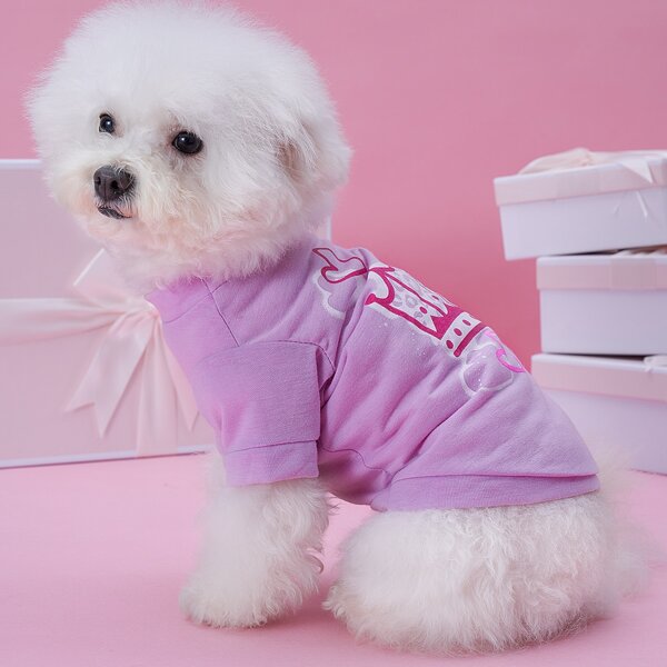 

Crown Pattern Pet Tee, Pink