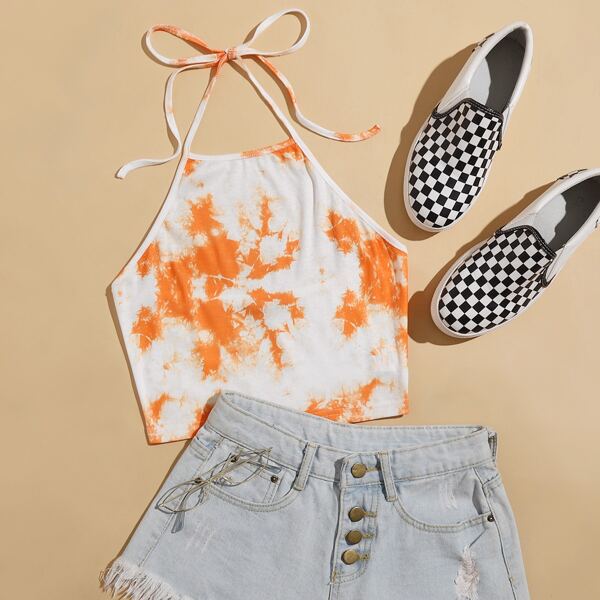 

Tie Dye Halter Top, Orange