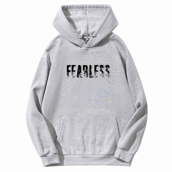 

Letter Graphic Drawstring Thermal Hoodie, Grey