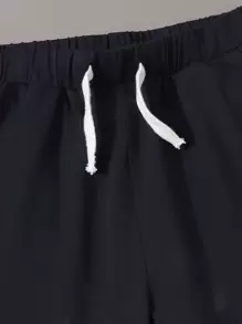 SHEIN Boys Colorblock Tee & Drawstring Waist Shorts Set