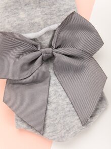 蝴蝶結裝飾圓襪 - 灰色 - 查看 3