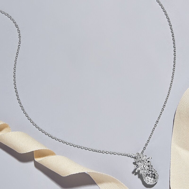 

Pineapple Pendant Necklace, Silver