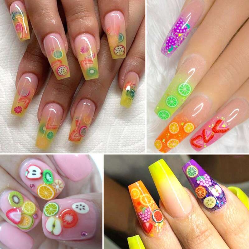 

1box Fruit Pattern Nail Art Decoration, Multicolor