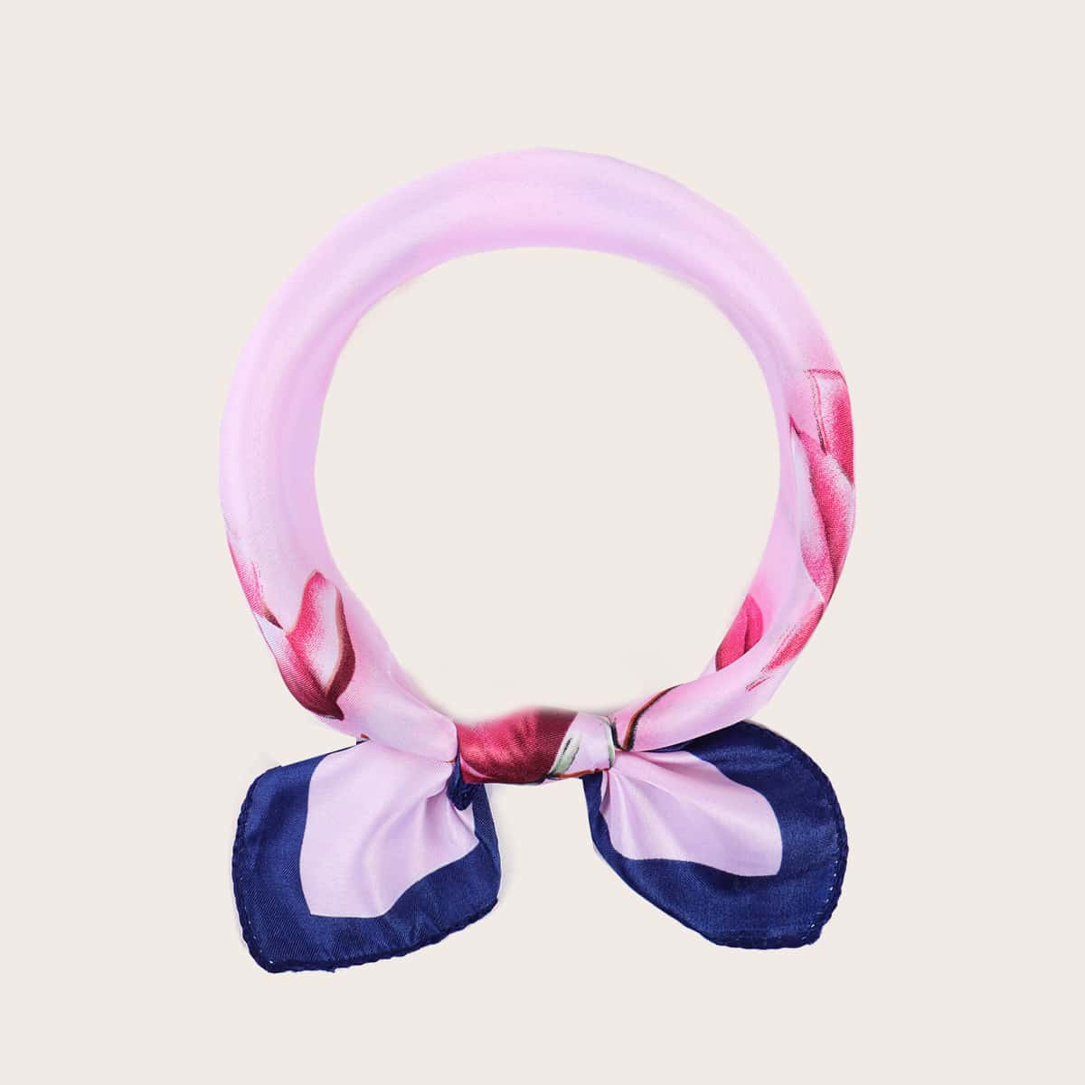 

Floral Pattern Bandana, Baby pink