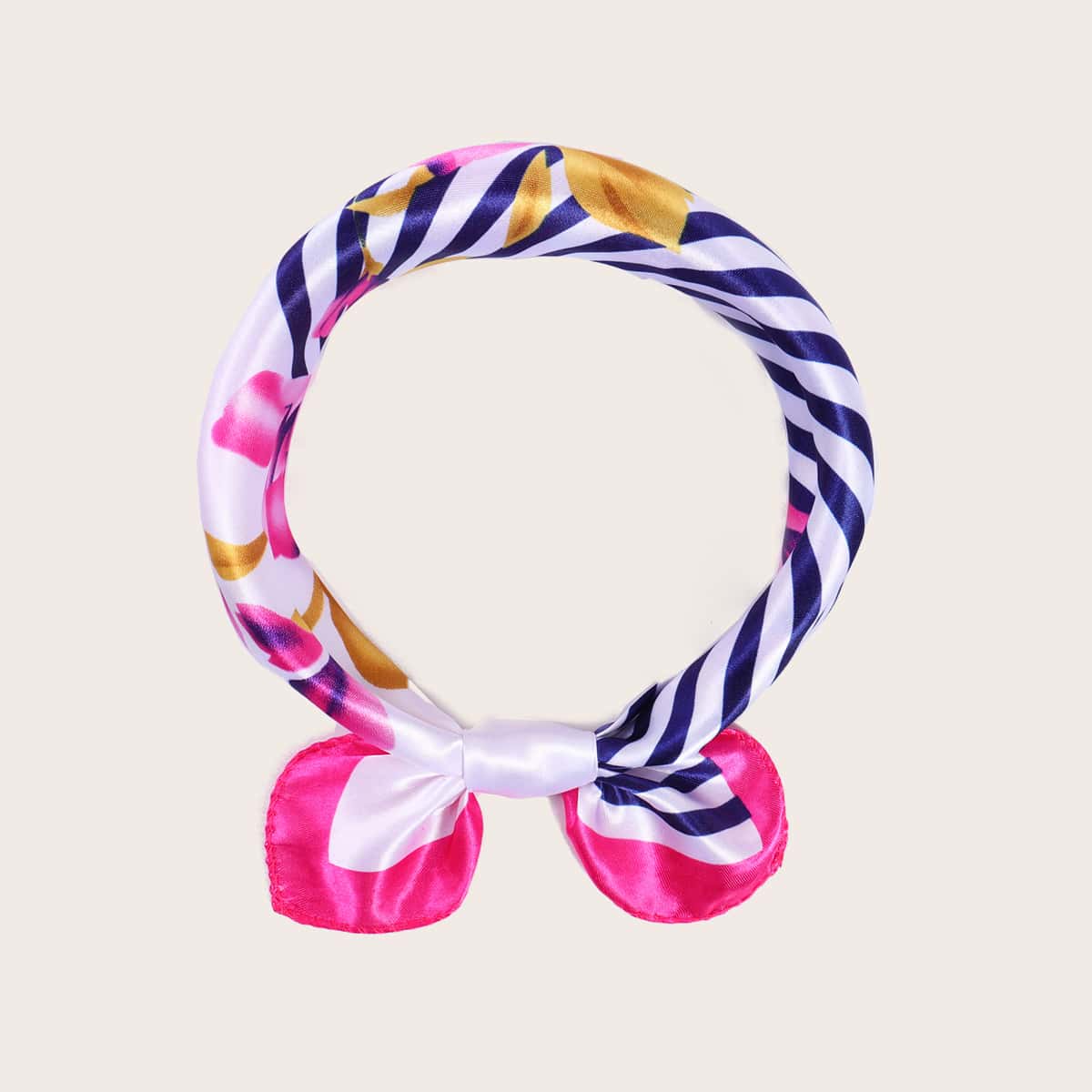 

Floral & Striped Bandana, Multicolor