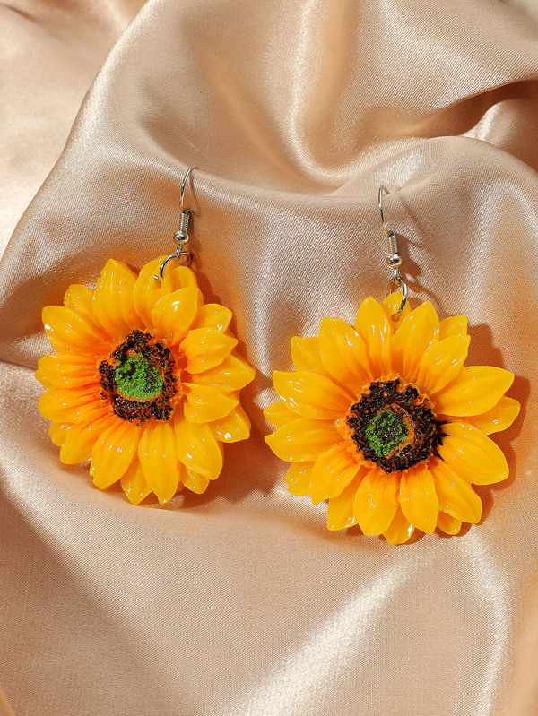 Sunflower Drop Earrings SHEIN USA