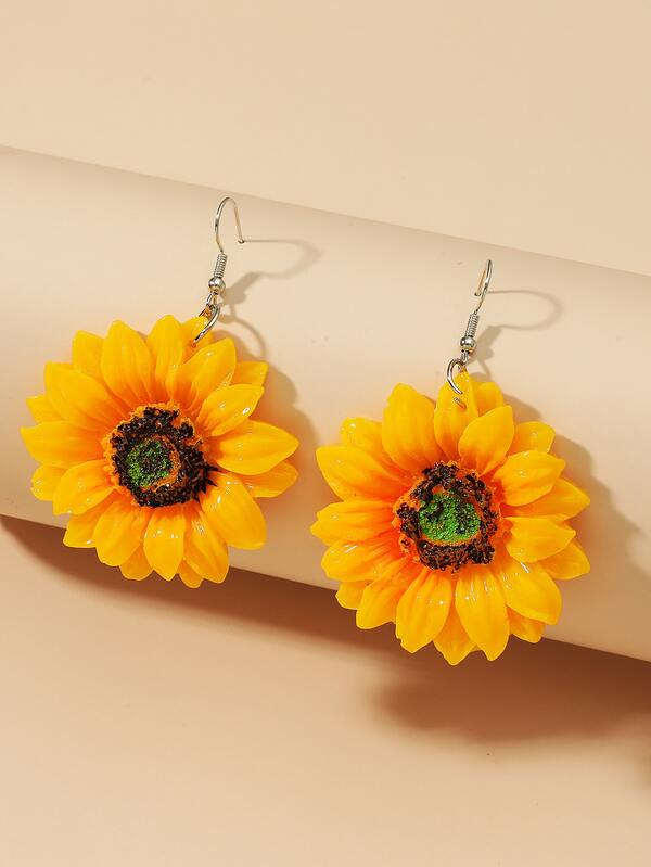 Sunflower Drop Earrings SHEIN USA