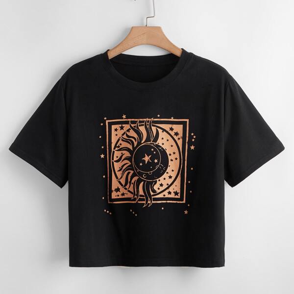 

Plus Galaxy Print Tee, Black