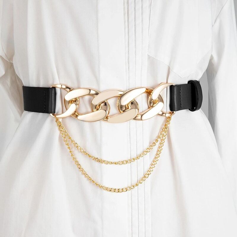 

Chunky Chain PU Belt, Black