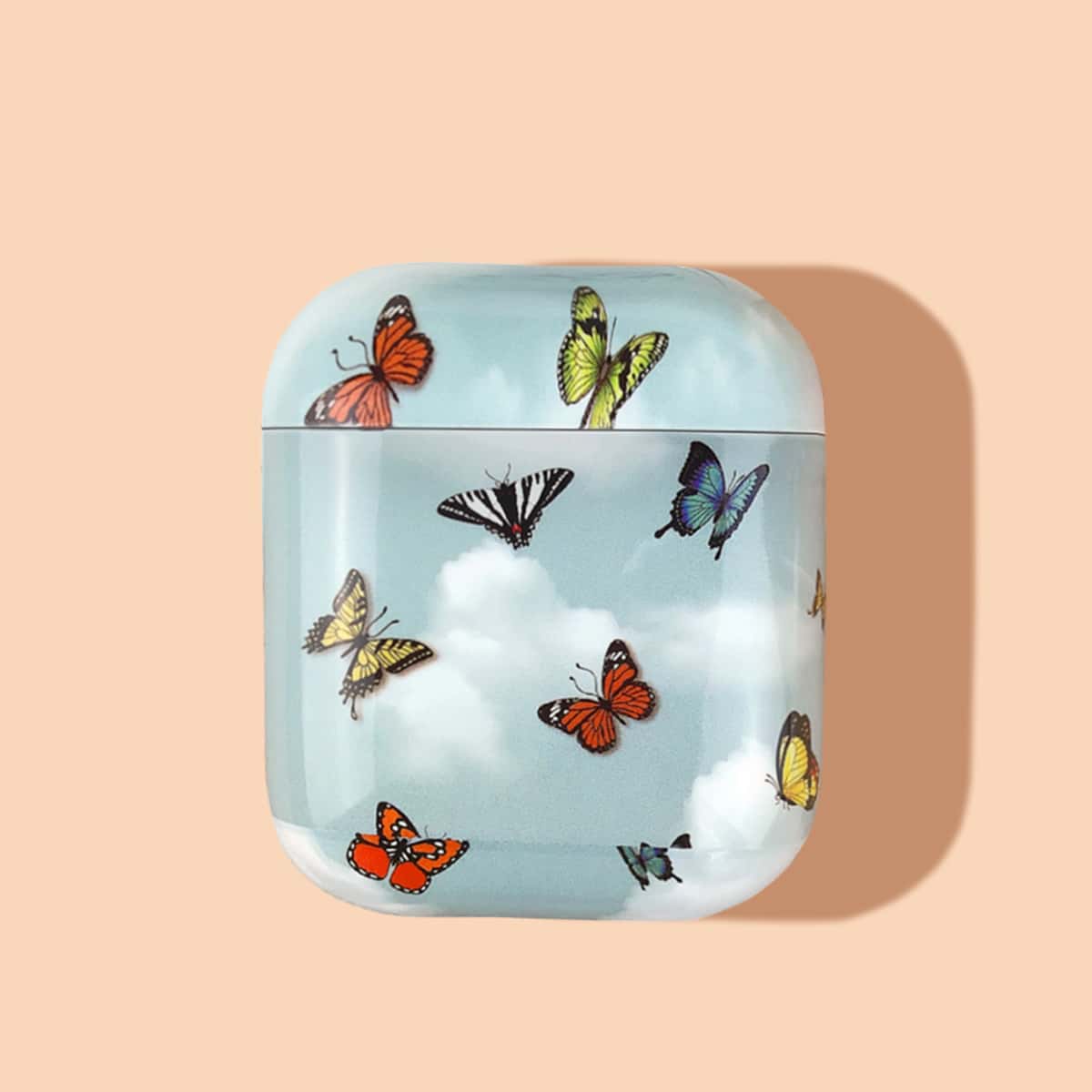 

Butterfly & Cloud Print AirPods Case, Multicolor