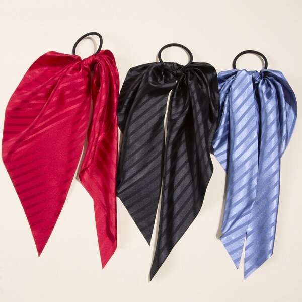 

3pcs Striped Pattern Hair Tie, Multicolor