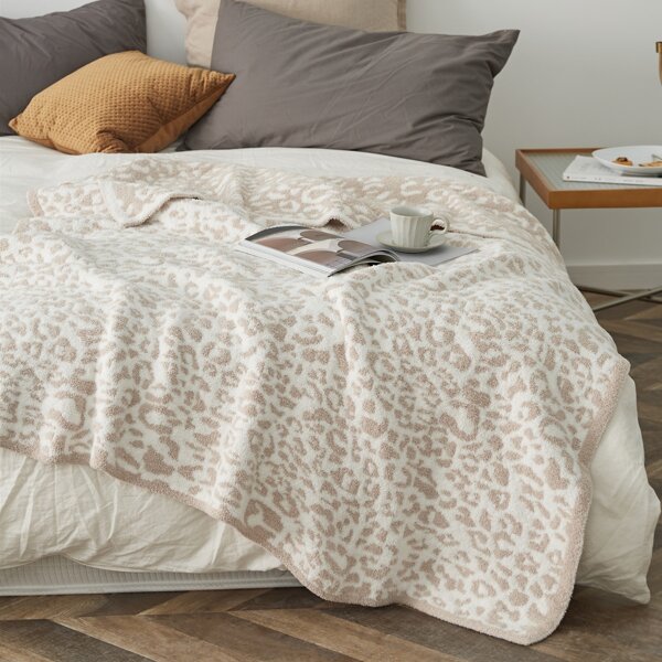 

Leopard Print Blanket, Beige