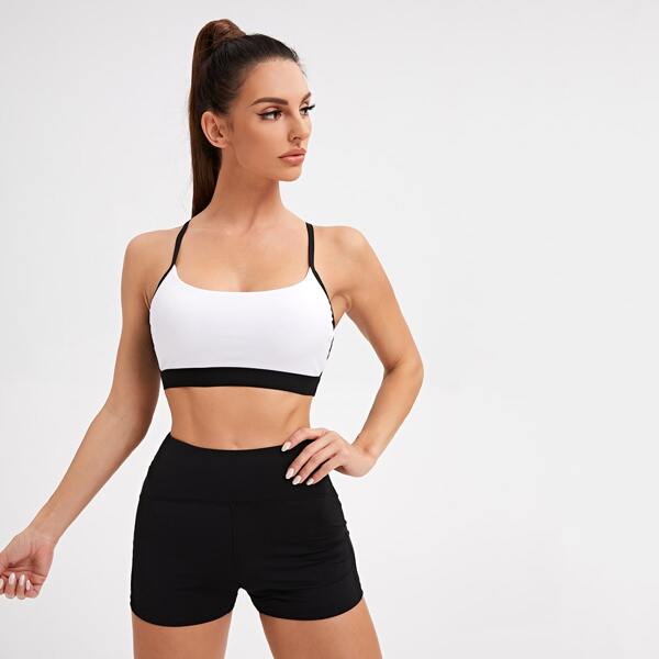

Two Tone Sports Bra, Black and white
