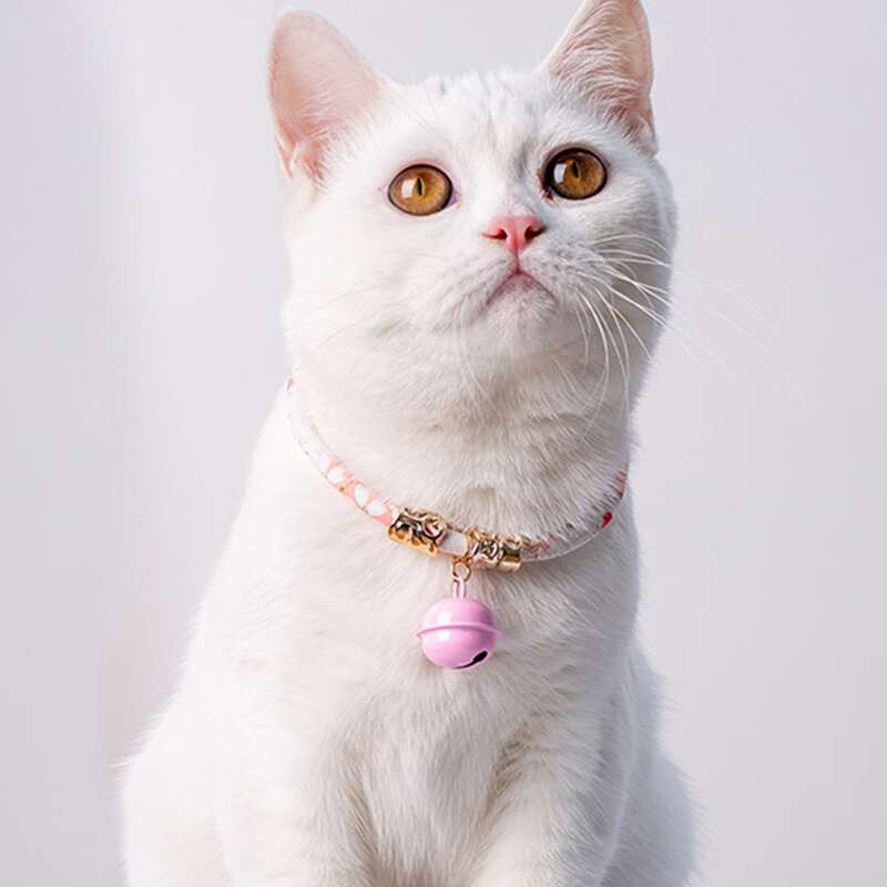 

1pc Bell Pendant Floral Pet Necklace, Baby pink