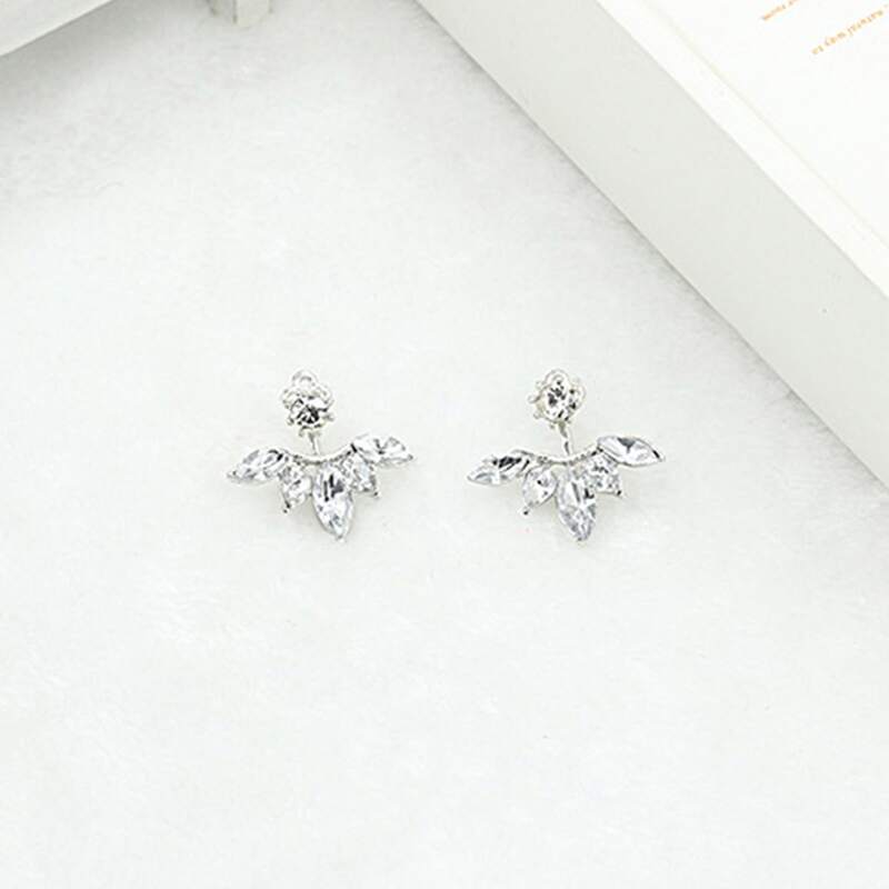 

Rhinestone Petal Ear Jacket, Silver