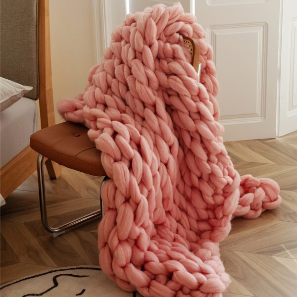

Woven Design Blanket, Pink