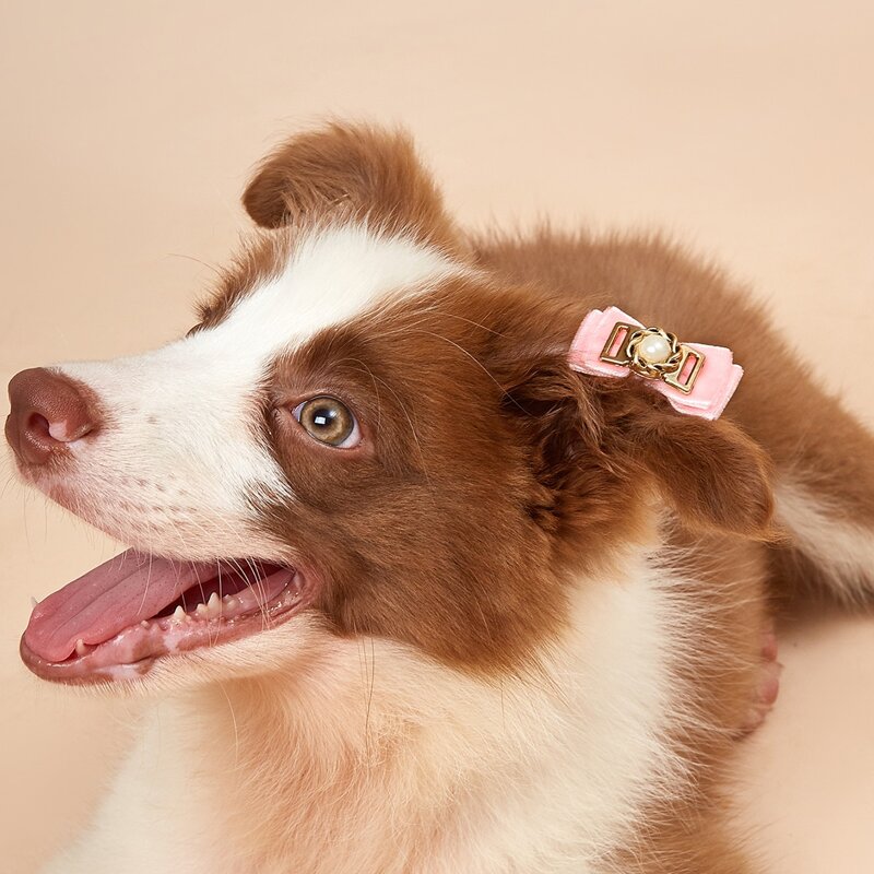 

10pcs Faux Pearl Decor Pet Hair Clip, Pink