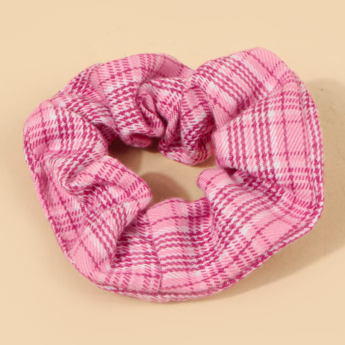 

Plaid Print Scrunchie, Pink