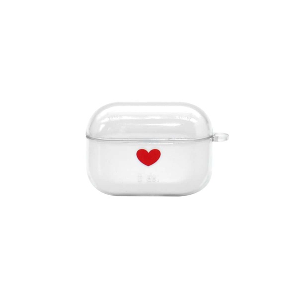 

Прозрачный чехол для Airpods с принтом сердечка