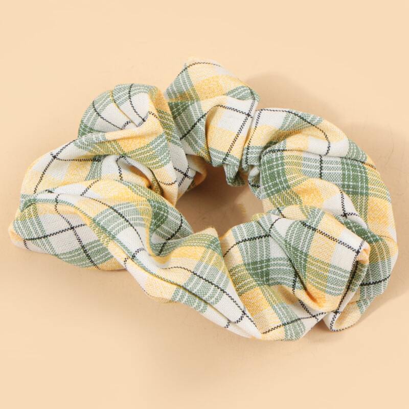 

1pc Plaid Scrunchie, Multicolor