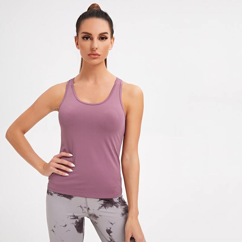 

Solid Sports Tank Top, Mauve purple